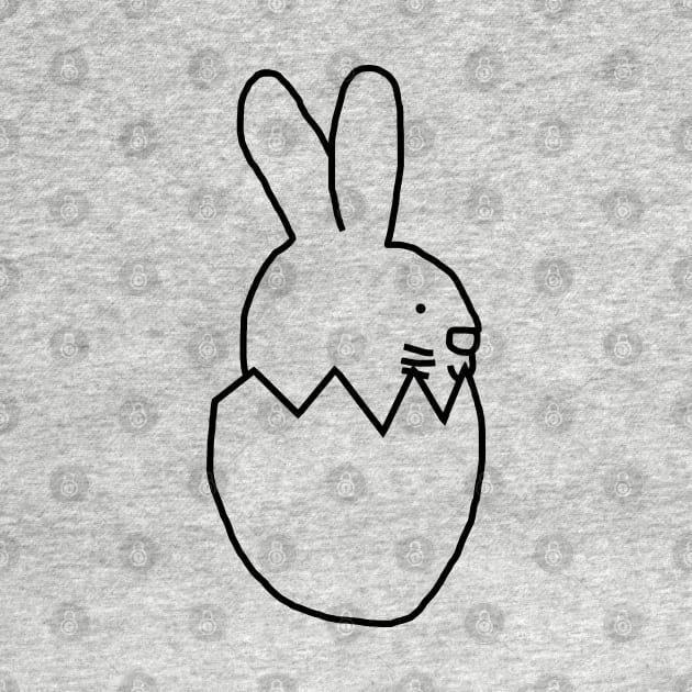 Bunny Rabbit Hatching from Easter Egg Minimal Design by ellenhenryart